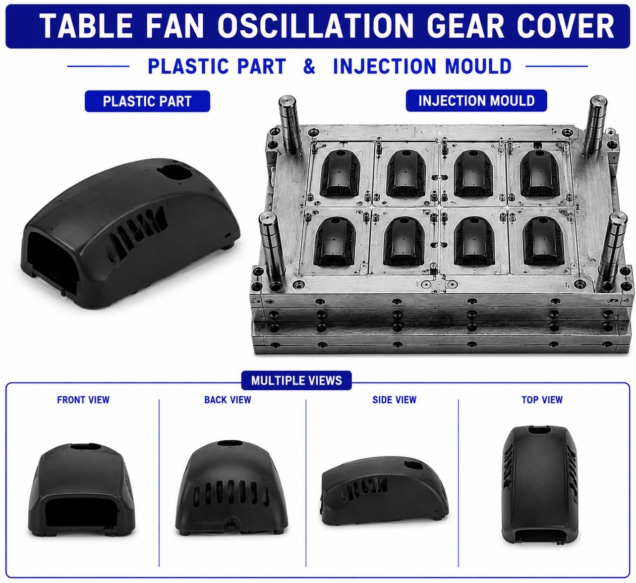 Plastic Fan Oscillation Gear Cover Mould and Moulding Service